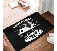 EAEQKOUC Anatomia 3d di un tappetino per zerbino Bulldog francese antiscivolo per animali domestici per cani da bagno Tappeto per balcone da cucina -60x90 cm