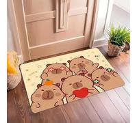 EAEQKOUC Tappeto 3d a fumetti cinque capibara per la stanza dei bambini all'ingresso Tema famiglia, decorazioni natalizie per la casa dell'asilo