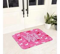 EAEQKOUC Tappeto 3d Adoro zerbini antiscivolo rosa, da pavimento, che raschia la sabbia, per ingresso cucina, bagno casa, soggiorno, tappetini per i padassi, decorazioni natalizie