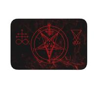EAEQKOUC Tappeto 3D Baphomet Leviatano Croce Porta d'ingresso Pavimento Tappetini d'ingresso Diavolo interno Cucina Bagno Zerbino Garage Moquette -60x90cm