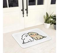 EAEQKOUC Tappeto 3d Bello line art per cuccioli, benvenuto, zerbino antiscivolo, da pavimento, resistente per l'ingresso cucina, camera da letto, tappetini per i padpadassi, decorazioni natalizie