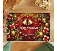 EAEQKOUC Tappeto 3d Campana di Natale Moquette Morbida Camera da letto Bagno Tappetino d'ingresso Zerbino di benvenuto Discorso invernale