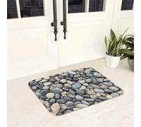 EAEQKOUC Tappeto 3d Colorati Pebbles By The Pool Pattern Sassolini Caressino Antiscivolo per l'ingresso della cucina Camera da letto Mattossino per i piedi decorati di Natale