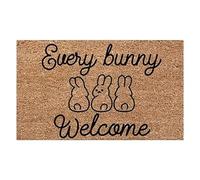 EAEQKOUC Tappeto 3d con stampa di coniglio carino, decorazione per tappeti d'ingresso felice di Pasqua, antiscivolo e facile da pulire, modano e bello zerbino, decorazioni natalizie