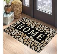 EAEQKOUC Tappeto 3d Eleganti zerbini neri e oro, tappetini d'ingresso resistenti e antiscivolo, un'ottima scelta per gli ospiti che accogliono