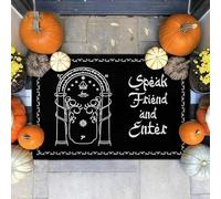 EAEQKOUC Tappeto 3d Parla con l'amico ed entra Zerbino Bagno antiscivolo Tappetino da cucina Giardino Porta del garage Ingresso a pavimento Moquette Decorazioni natalizie