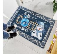 EAEQKOUC Tappeto 3d Pupazzo di neve di Natale interno ed esterno ingresso Zerbino resistente all'usura Salotto Camera da letto Discorso invernale
