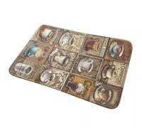 EAEQKOUC Tappeto 3D vari tipi di caffè Arte Stampa antiscivolo Tappetino antiscivolo antibifurco per ingresso cucina Salotto per i piedi-50x80cm