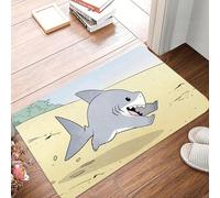 EAEQKOUC Zerbino 3D con disegni di squali e oceani, zerbino di benvenuto per la lavanderia, tappetini antiscivolo Tappeto-40x60cm