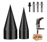Spaccalegna Cono di Legno, 32mm+42mm Cono per Vite Spaccalegna con 4 Manici per Trapano, Spaccalegna per Uso Domestico, Spaccalegna per Trapano per Legno, Cono di Legno Punta