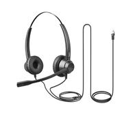 EAGATON X1 Cuffie cablate per ufficio, cancellazione del rumore, cuffie per comunicazioni con microfono, design mono/doppio leggero per call center, reception, lavoro remoto e studenti