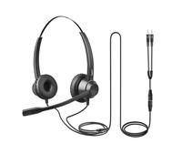 EAGATON X1 Cuffie cablate per ufficio, cancellazione del rumore, cuffie per comunicazioni con microfono, design mono/doppio leggero per call center, reception, lavoro remoto e studenti