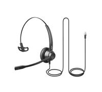 EAGATON X1 Cuffie cablate per ufficio, cancellazione del rumore, cuffie per comunicazioni con microfono, design mono/doppio leggero per call center, reception, lavoro remoto e studenti