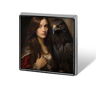 Eagle And A Woman - Spilla unisex quadrata leggera, gioiello per abbigliamento, scialle e cappello