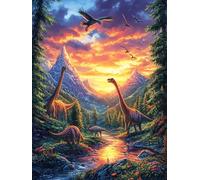 Eagle And Dinosaur in Mountain Valley Puzzle 300 Pezzi Rompicapo Natale Premium Idea Regalo Per Lui E Famiglia Sfida Intelligente Rilassamento Pressione Ridotta 300 PCS