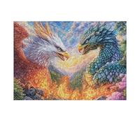 Eagle And Dragon at Dusk with Birds Puzzle 300 Pezzi Per Famiglia E Amici Happy Time Rompicapo Relax Pressione Ridotta Giochi Da Tavolo Per Serate in Compagnia Regalo Natale 2025 300 PCS