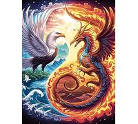 Eagle And Dragon Yin-Yang Art Puzzle 500 Pezzi Sfida Rompicapo Difficile Wildlife Pet Cute Rompicapo Per Esperti Stimolo Intellettuale Esercizio Mentale Regalo Per 500 PCS