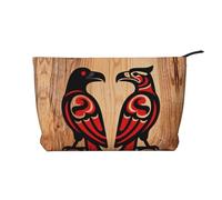 Eagle and Raven - Trousse in velluto a coste con cerniera, astuccio per cosmetici, per viaggi, articoli da toeletta e uso quotidiano