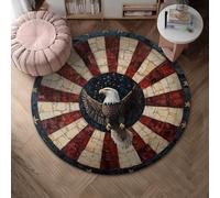 Eagle Area Tappeto, Patriottico Vintage Stars Stripes Indipendenza Rosso Antiscivolo Home Indoor Zerbino Accenti Tappeto Non perde Bagno Ingresso Comodino Porta Decor 12,2 x 10,2 cm