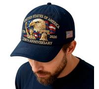 Eagle Baseball Hat - America 250th Cap, Embroidered Breathable Patriotic Hat, Rustic Baseball Hats, Adjustable Retro Style For Veterans, History Enthusiasts, Collectors, Tourists