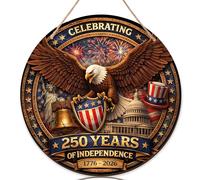 Eagle Cartello di benvenuto per porta d'ingresso, campana, celebrazione patriottica, edificio del Campidoglio, Giorno dell'Indipendenza, in legno rosso, per esterni, portico, cartello di benvenuto