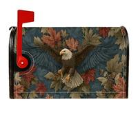 Eagle - Coperture magnetiche per cassetta delle lettere, motivo autunnale, foglie e uva a tema natura, colore verde scuro, decorazione per cortile, 45 x 53 cm