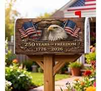 Eagle Coperture magnetiche per cassetta delle lettere, motivo patriottico rustico, con campana, per il giorno dell'indipendenza, copertura per cassetta delle lettere rossa, decorazione per giardino e