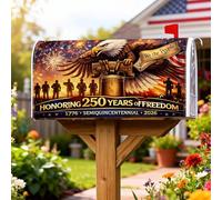 Eagle - Coperture magnetiche per cassetta postale, decorazione patriottica storica per fuochi d'artificio per il giorno dell'indipendenza, colore rosso, decorazione per casa e giardino, 45,7 x 53,3 cm