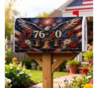Eagle - Coperture magnetiche per cassetta postale, decorazioni per cassetta postale per esterni, motivo: campane festive, fuochi d'artificio, giorno dell'indipendenza, decorazione per esterni, 45 x 53