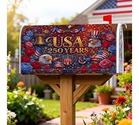 Eagle - Coperture magnetiche per cassetta postale, decorazioni per cassetta postale rosse con campanelle natalizie patriottiche, per il giorno dell'indipendenza, decorazioni per la casa e il giardino