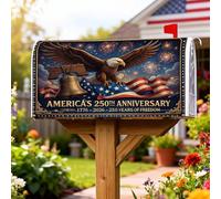 Eagle - Coperture magnetiche per cassetta postale, motivo patriottico festivo, bandiera dell'Indipendenza, protezione per cassetta postale rossa, decorazione da giardino e cortile, 53 x 64 cm