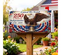 Eagle - Coperture magnetiche per cassetta postale, motivo patriottico festivo, con campanelle, colore rosso, decorazione per la casa e il giardino, 45,7 x 53,3 cm