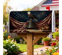 Eagle - Coperture magnetiche per cassetta postale, motivo patriottico tradizionale, motivo con stelle, per il giorno dell'indipendenza, protezione per cassetta postale, per esterni, decorazione da