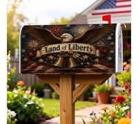 Eagle - Coperture magnetiche per cassetta postale, motivo patriottico vintage, campane e stelle, per il giorno dell'indipendenza, decorazione per esterni, 45 x 53 cm