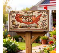 Eagle - Coperture magnetiche per cassetta postale, motivo patriottico vintage, fuochi d'artificio per il giorno dell'indipendenza, protezione per la posta per la casa e il giardino, 45,7 x 53,3 cm