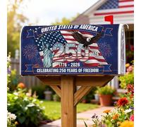 Eagle Coperture magnetiche per cassetta postale, statua celebrativa patriottica dei fuochi d'artificio Giorno dell'Indipendenza Copertura rossa per cassetta postale per esterni, giardino, cortile