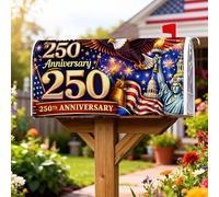 Eagle Coperture magnetiche per cassetta postale, statua celebrativa patriottica di campana, copertura rossa per cassetta postale per giardino, patio, decorazione 45,7 x 53,3 cm