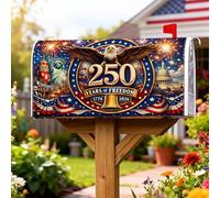 Eagle Coperture magnetiche per cassetta postale, statua festiva patriottica dei fuochi d'artificio Giorno dell'Indipendenza Copertura per cassetta postale rossa, decorazione per esterni, giardino