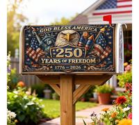 Eagle - Coperture magnetiche per cassetta postale, statua patriottica vintage delle bandiere del giorno dell'indipendenza, decorazioni per cassetta delle lettere per casa e giardino, 53 x 64 cm
