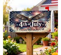 Eagle - Coperture magnetiche per cassetta postale, stile patriottico vintage, motivo fuochi d'artificio e stelle, giorno dell'indipendenza, decorazione per la casa e il giardino, 45,7 x 53,3 cm