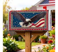 Eagle Coperture magnetiche per cassette postali, bandiera patriottica tradizionale con stelle per il giorno dell'indipendenza, coperture per cassetta delle lettere per esterni, decorazione per porta