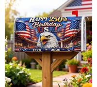 Eagle - Coperture magnetiche per cassette postali, bandiere patriottiche festive, fuochi d'artificio Giorno dell'Indipendenza, copertura per cassetta postale rossa, per decorazioni esterne, 45,7 x