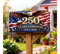 Eagle - Coperture magnetiche per cassette postali, motivo patriottico festivo, con stelle e giorno dell'indipendenza, copertura per cassetta postale stagionale, per decorazione del prato, 53 x 64 cm