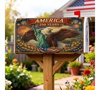 Eagle - Coperture magnetiche per cassette postali, statua patriottica vintage dei fuochi d'artificio per il giorno dell'indipendenza rossa, per decorazione del portico anteriore, 45,7 x 53,7 cm
