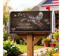 Eagle - Coperture magnetiche per cassette postali, stile patriottico rustico, anatra e stelle, colore rosso, per decorazione da giardino e patio, 53 x 64 cm