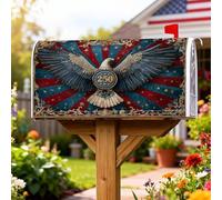 Eagle - Coperture magnetiche per cassette postali, stile patriottico vintage, motivo a stelle e strisce, per il giorno dell'indipendenza, decorazione per giardino, cortile, 45,7 x 53,3 cm