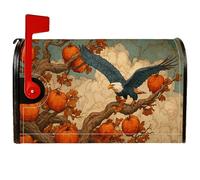 Eagle - Coperture magnetiche per cassette postali, stile rustico, ispirato alla natura, ramo di zucca autunnale, copertura arancione per decorazione della porta d'ingresso, 45,7 x 53,7 cm