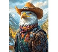 Eagle Cowboy with A Western Hat Puzzle 300 Pezzi Sfida Rompicapo Difficile Fairy Tale Scenery Cartoon Rompicapo Per Esperti Stimolo Intellettuale Esercizio Mentale Regalo Per 300 PCS