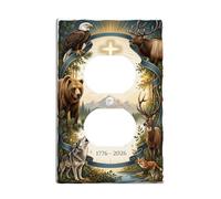 Eagle Duplex Outlet Covers Placca da parete, motivo: natura, orso, cervo, nessuno verde, in plastica, dimensioni standard, per prese elettriche per appartamento, casa, camera da letto, ufficio
