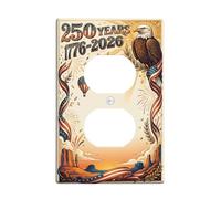 Eagle Duplex Outlet Covers Placca da parete, Patriottica Western Hot Air Air Float Balls Montagne Celebration Red Plastic Standard Size Double Power Outlet Cover Plate for Home Living Room Apartment